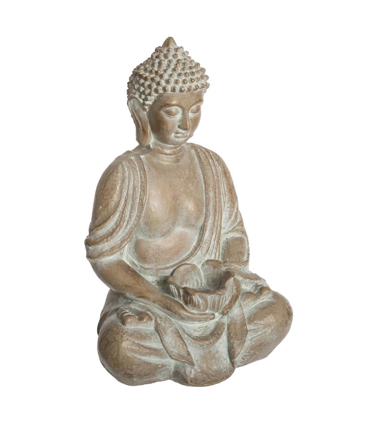 Objet décoratif Bouddha assis en magnésie effet blanchi H 39 cm - Imagen 1