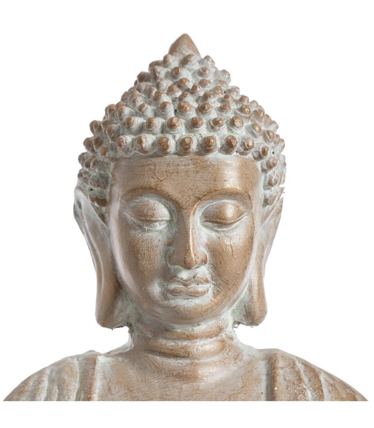 Objet décoratif Bouddha assis en magnésie effet blanchi H 39 cm - Imagen 2