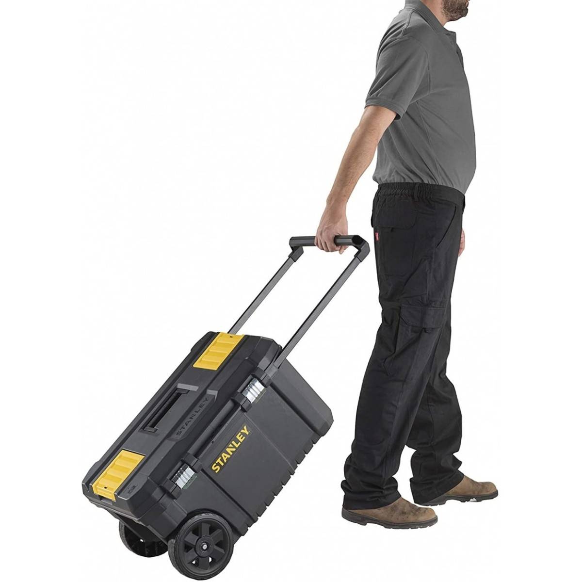 stanley - Servante à outils 50L Roulante Essential Stanley Plateau amovible Poignée métal - Imagen 4
