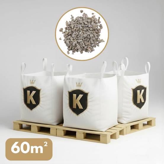 Gravillons calcaire blanc 6/16 mm – Pack 3 Big Bag +/- 1,5T – 60 m² - Image 1