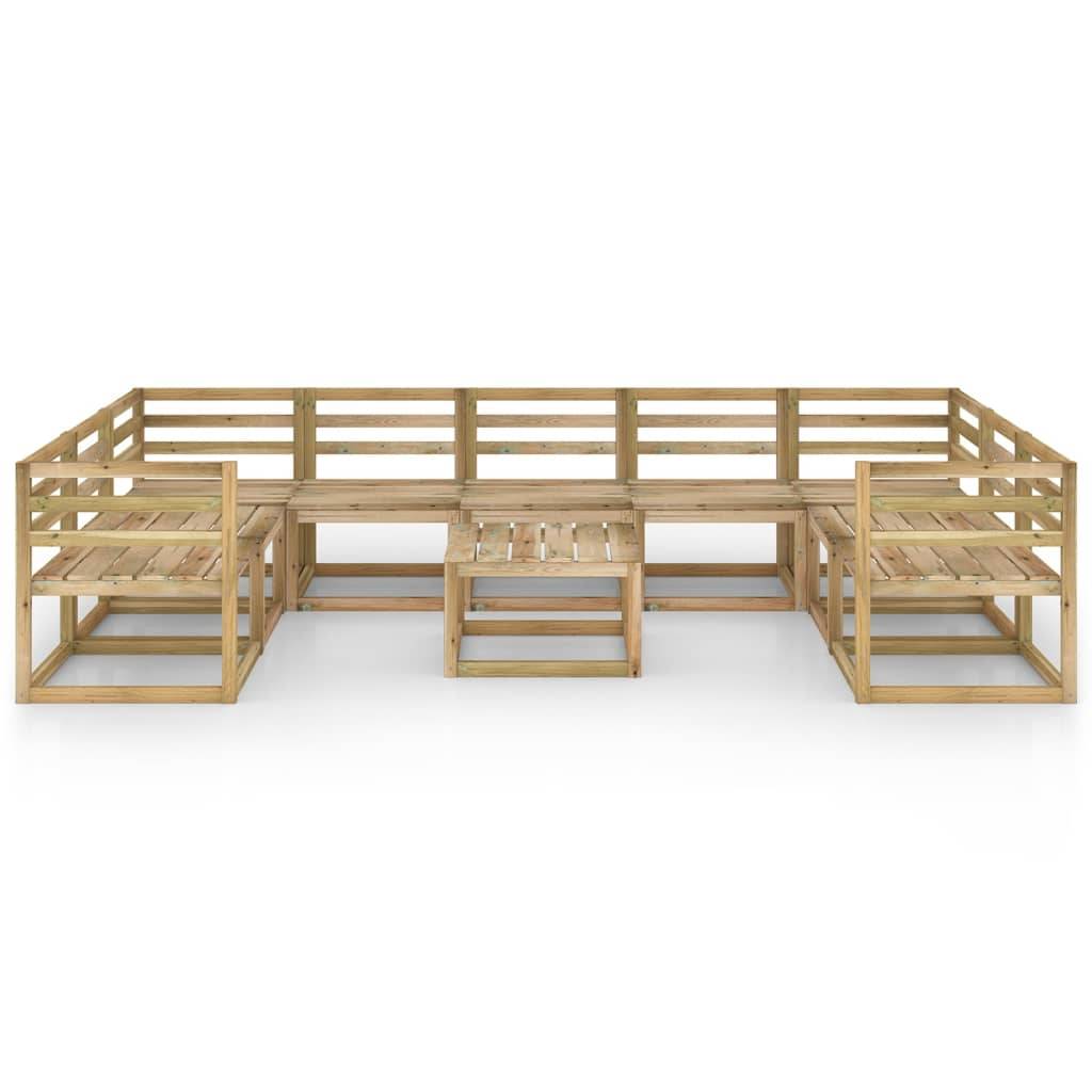Helloshop26 - Salon de jardin meuble d'extérieur ensemble de mobilier 10 pièces bois de pin imprégné de vert - Imagen 2