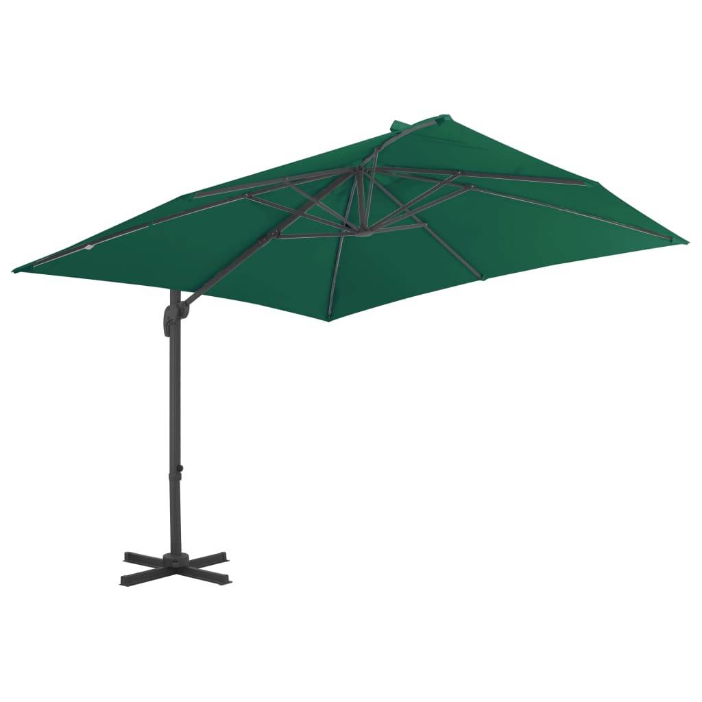 Helloshop26 - Parasol déporté avec mât en aluminium 300 x 300 cm vert - Imagen 2