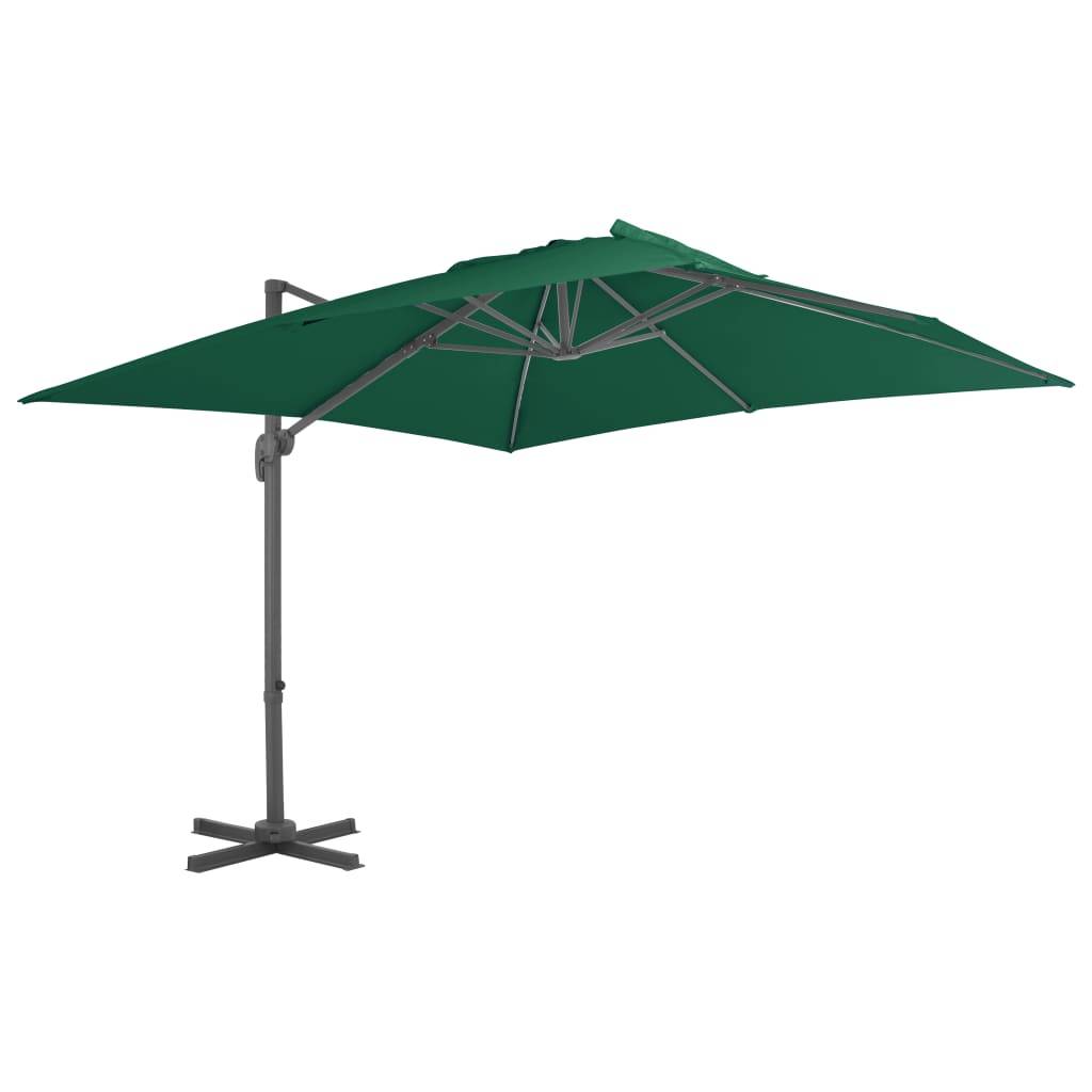 Helloshop26 - Parasol déporté avec mât en aluminium 300 x 300 cm vert - Imagen 1