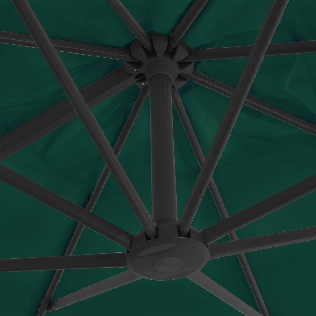 Helloshop26 - Parasol déporté avec mât en aluminium 300 x 300 cm vert - Imagen 5