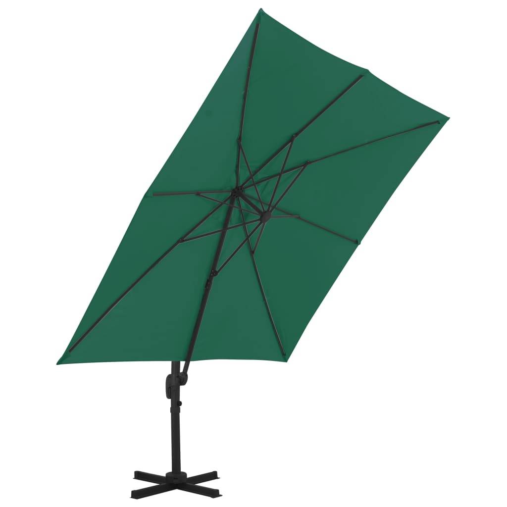 Helloshop26 - Parasol déporté avec mât en aluminium 300 x 300 cm vert - Imagen 3