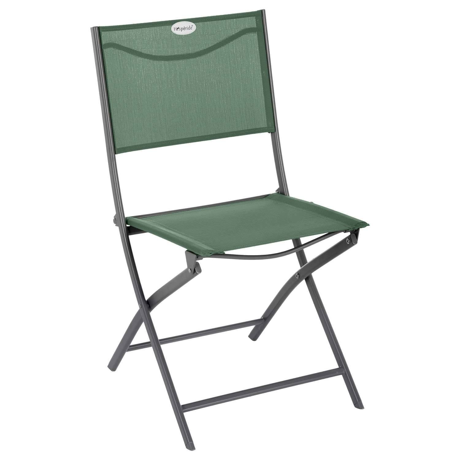 Hesperide - Lot de 2 chaises de jardin pliables Modula - Vert Olive et Gris Graphite - Hespéride - Imagen 2