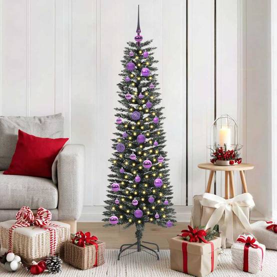 Sapin de Noël | Arbre de Noël artificiel Vert 150 cm PVC, plastique et acier Maison Chic - Image 2