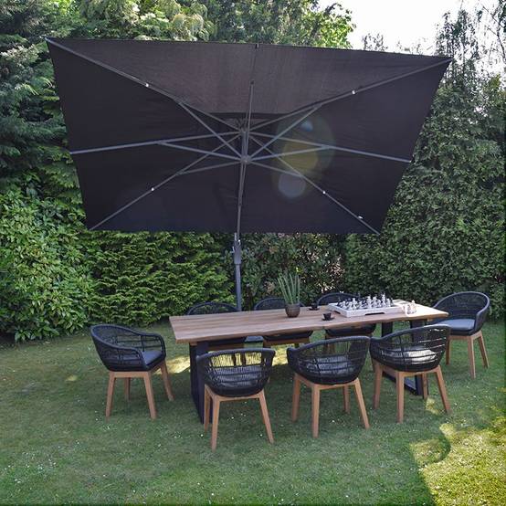 Parasol déporté noir 4x3 Neptunia - Gecko Jardin - Imagen 6
