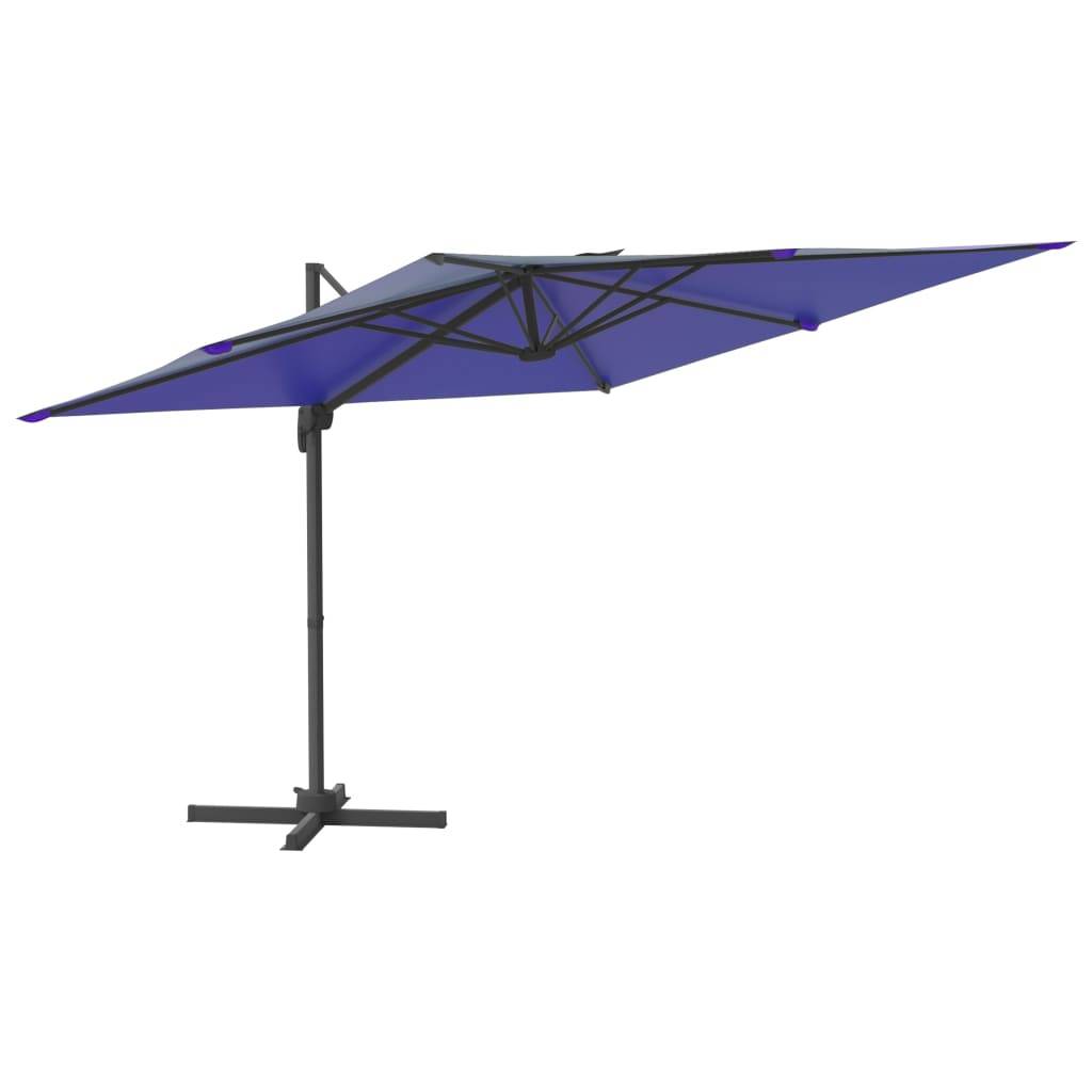 Helloshop26 - Parasol meuble de jardin déporté avec mât en aluminium 400 x 300 cm bleu azuré - Imagen 1
