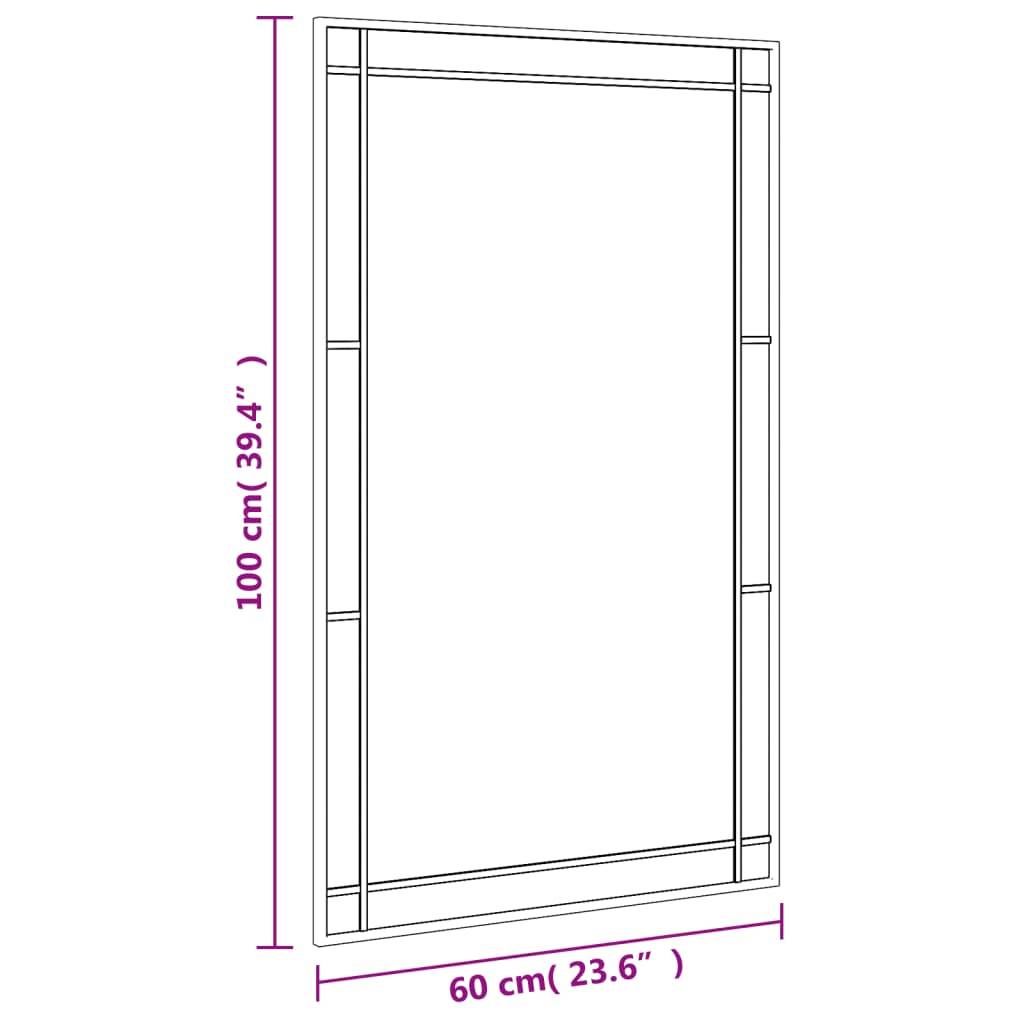 Maison Chic - Miroir mural - Miroir décoratif noir 60x100 cm rectangulaire fer - Image 8