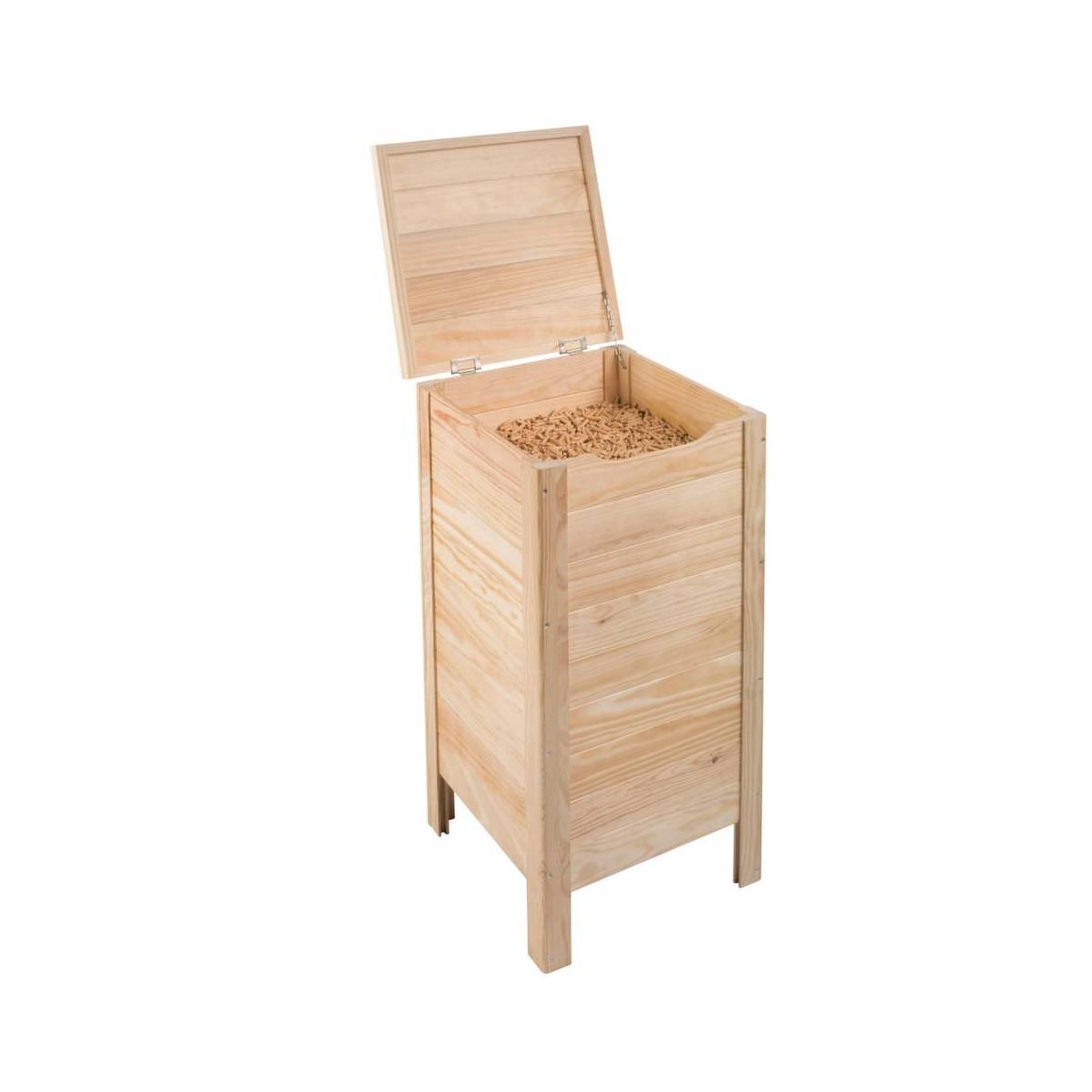 Jardindeco - Coffre de stockage Eiffel en pin - Imagen 1