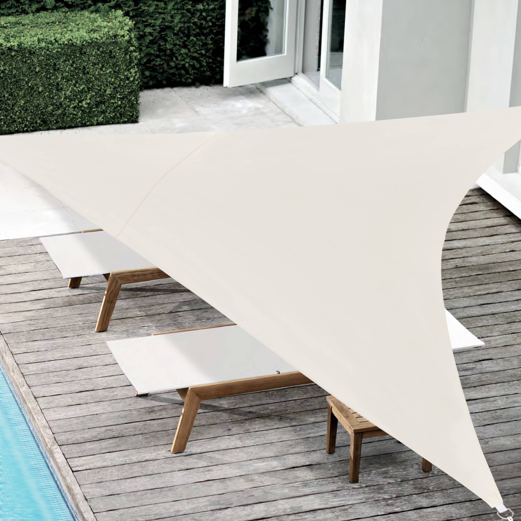 Voile d'Ombrage Patras Triangulaire Beige 400 x 400 x 400 cm [en.casa] - Imagen 6