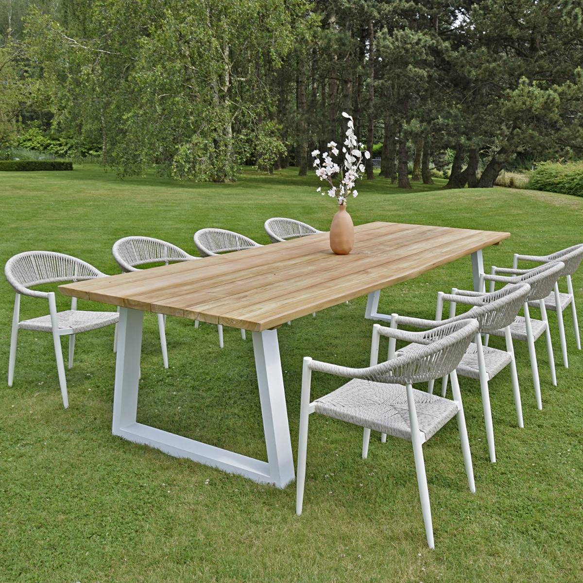 Gecko Jardin - Fauteuil aluminium blanc et corde tressée blanc chiné Casamance - Gecko Jardin - Imagen 7