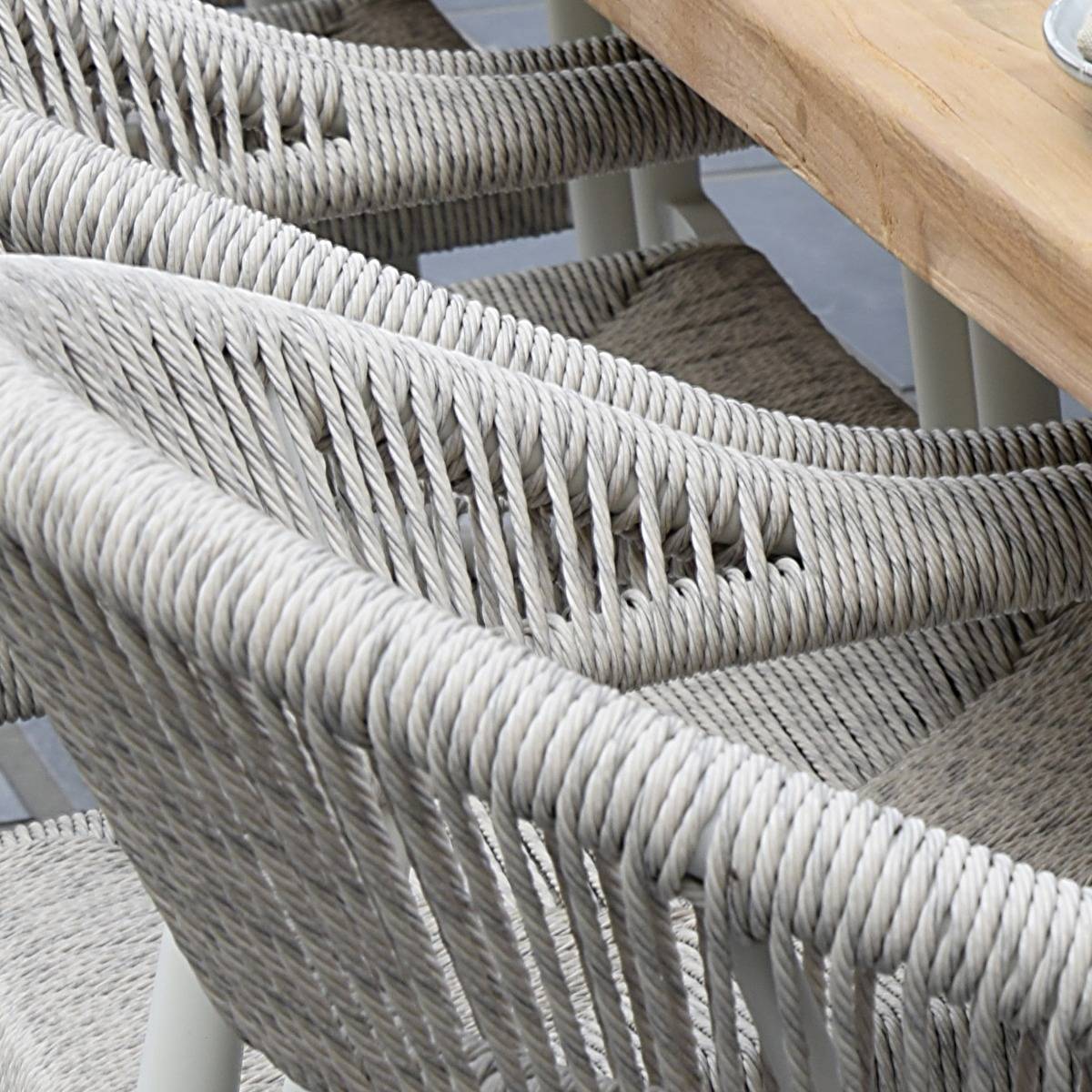 Gecko Jardin - Fauteuil aluminium blanc et corde tressée blanc chiné Casamance - Gecko Jardin - Imagen 4