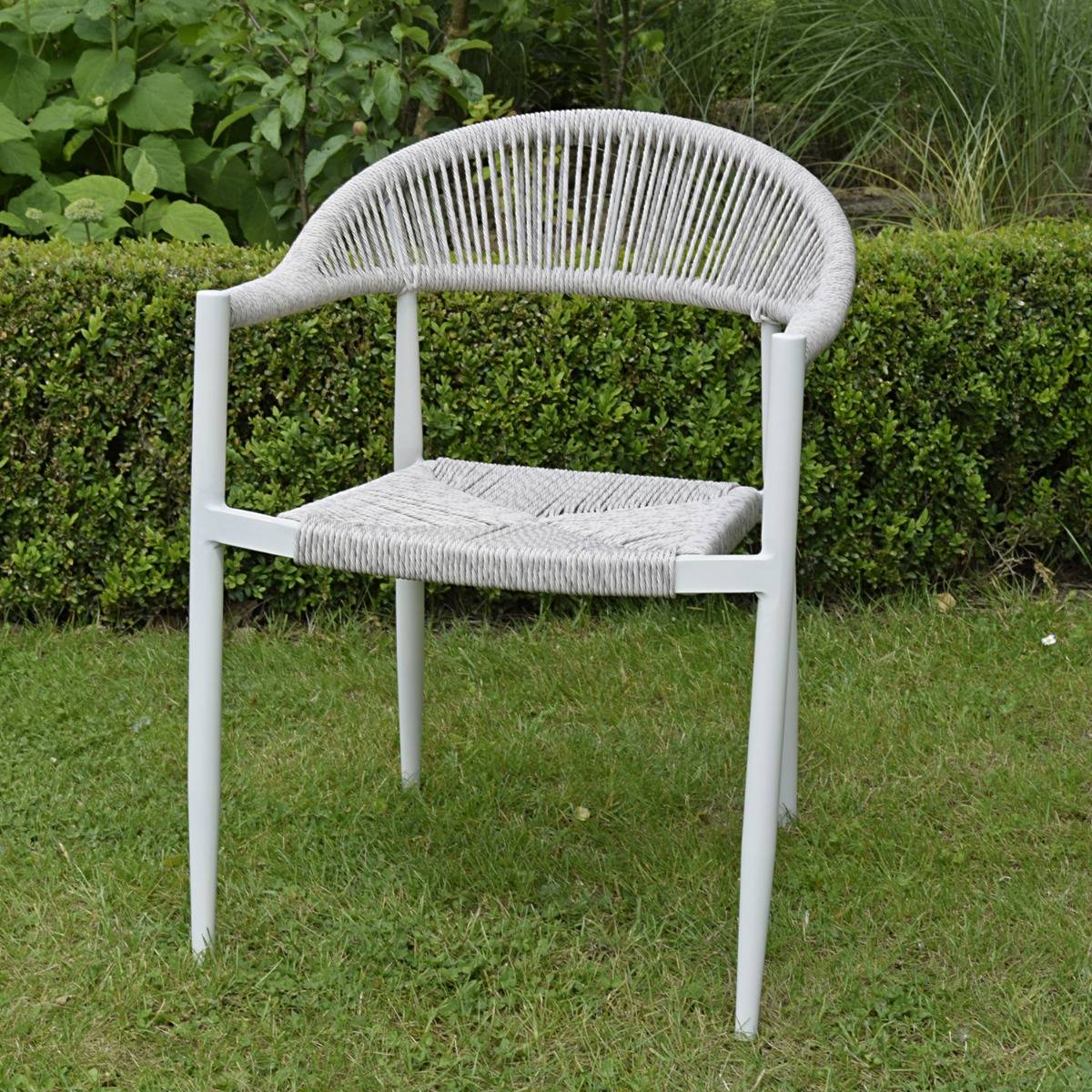 Gecko Jardin - Fauteuil aluminium blanc et corde tressée blanc chiné Casamance - Gecko Jardin - Imagen 1