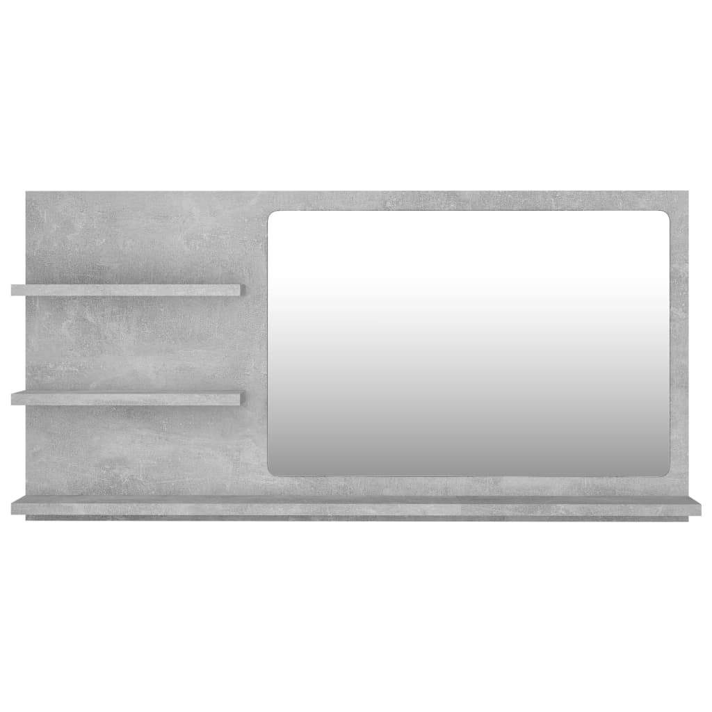 Helloshop26 - Miroir de salle de bain 3 étagères 90 x 10,5 x 45 cm aggloméré gris - Imagen 2