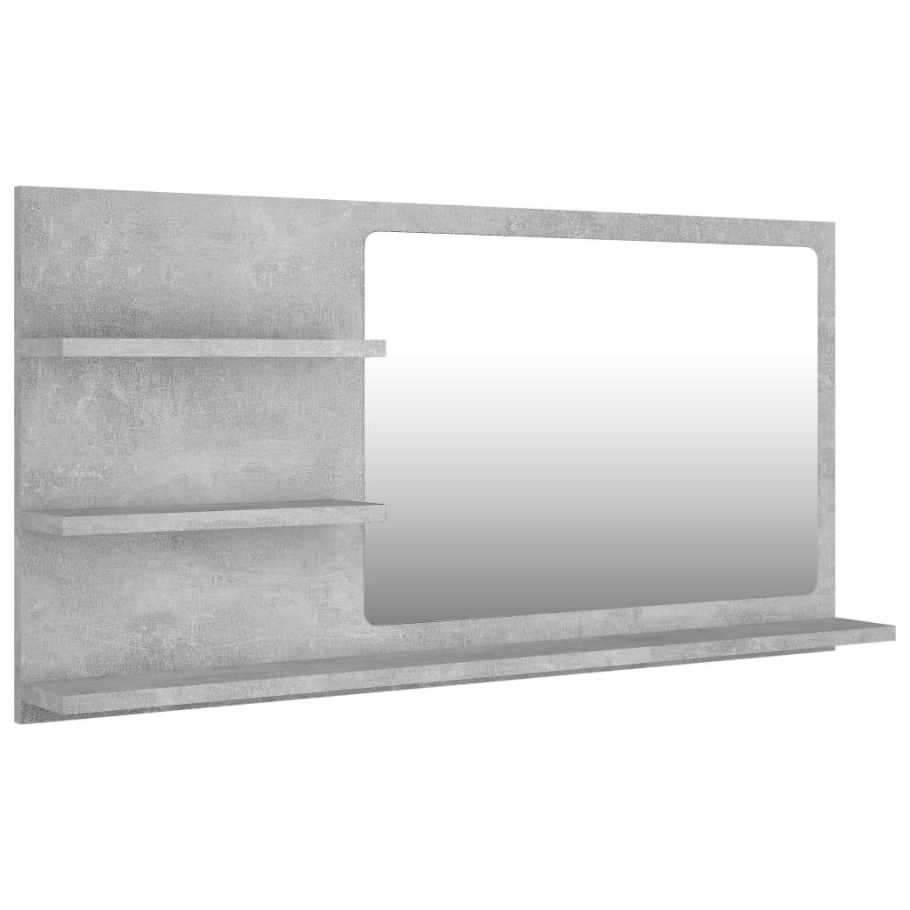 Helloshop26 - Miroir de salle de bain 3 étagères 90 x 10,5 x 45 cm aggloméré gris - Imagen 1