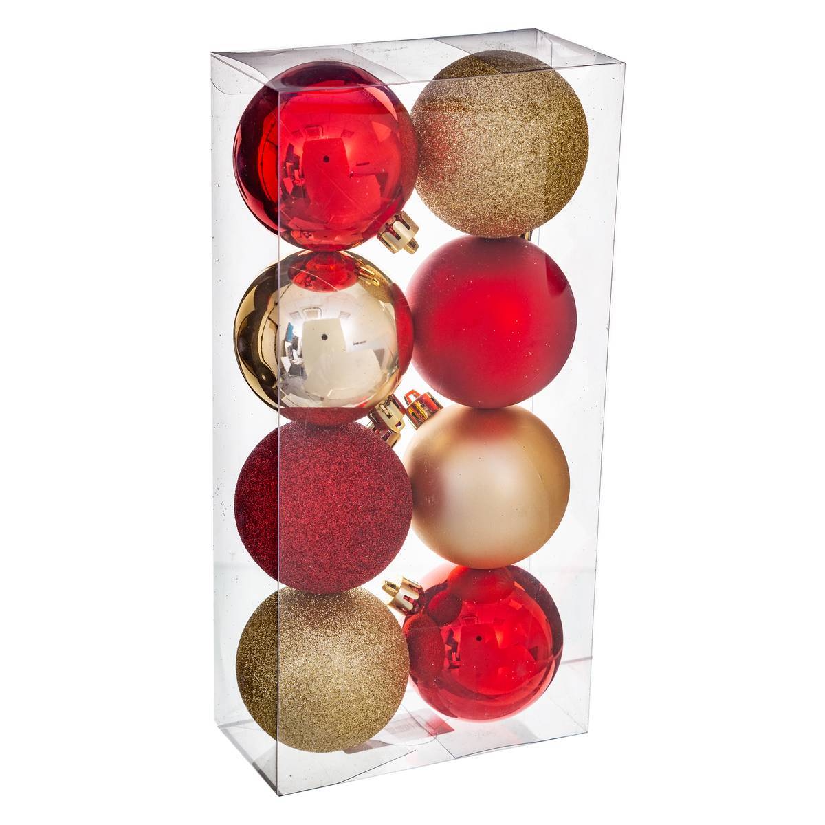 Fééric Lights & Christmas - Lot de 8 boules D.7cm rouge or - Atmosphera Créateur d'intérieur