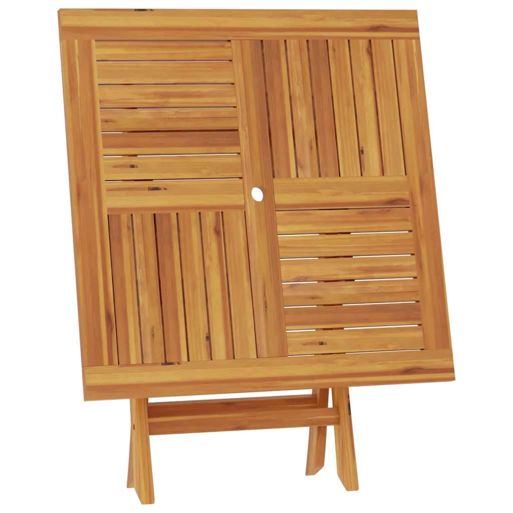 Table pliable de jardin Bois de teck solide 85 x 85 x 76 cm, Poids :12.5kg - PANGIVO - Image 6