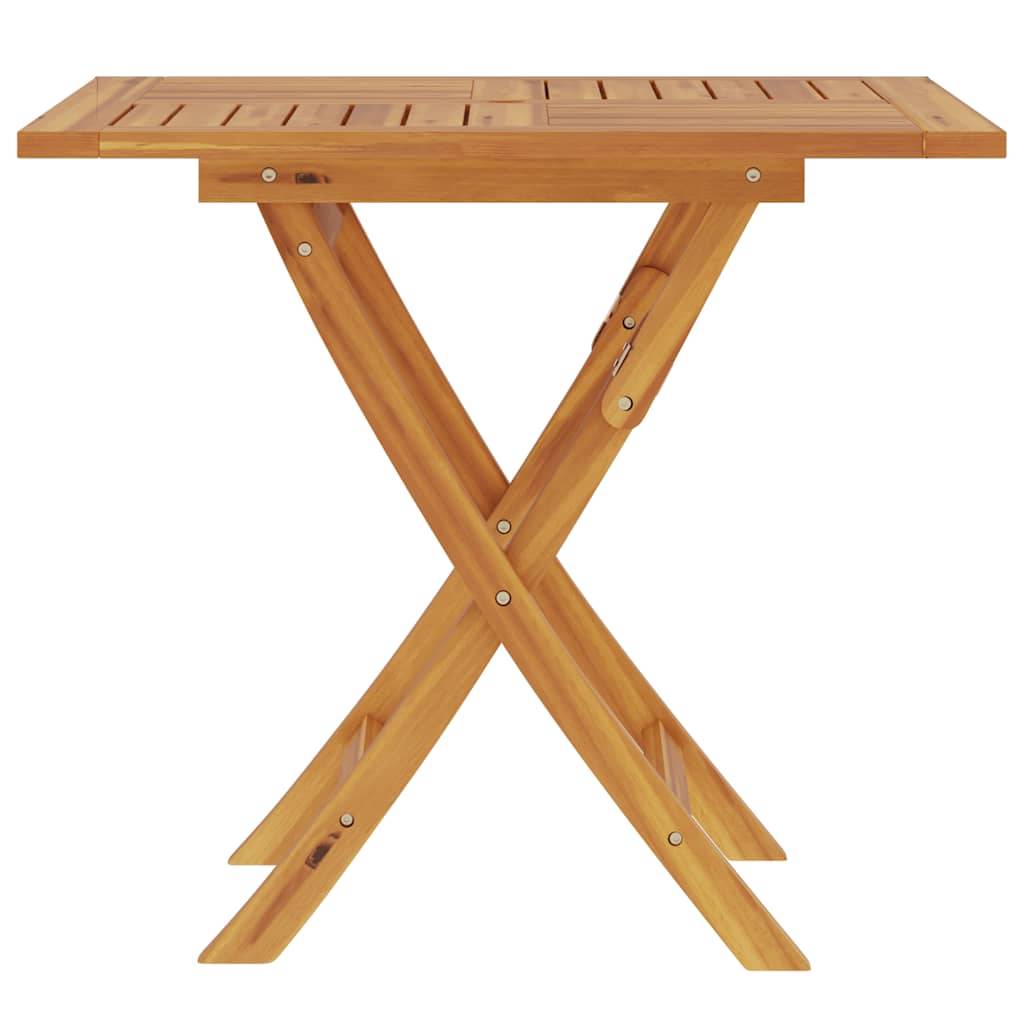 Table pliable de jardin Bois de teck solide 85 x 85 x 76 cm, Poids :12.5kg - PANGIVO - Image 4