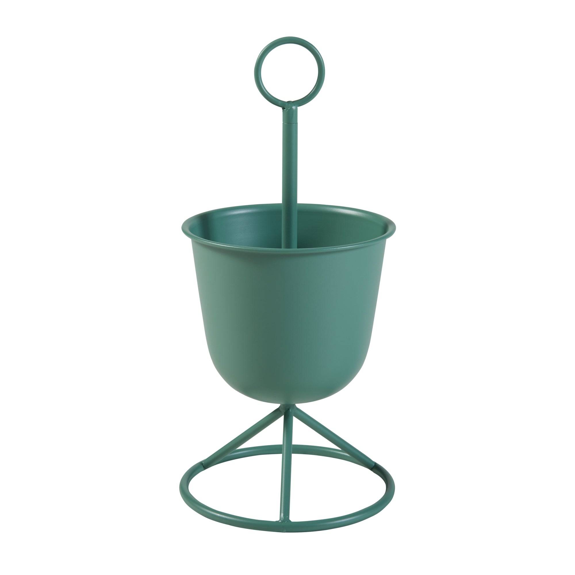 Porte-plantes style intemportel support 48 x 23 cm 1 cache-pot vert - Image 1