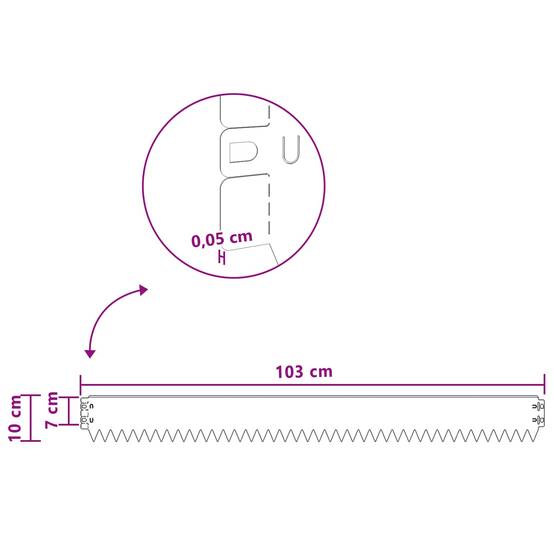 Bordure de jardin acier séparation espaces extérieurs parterres 10 pcs 103x10cm anthracite - ComfortXL Outdoor Living - Image 9