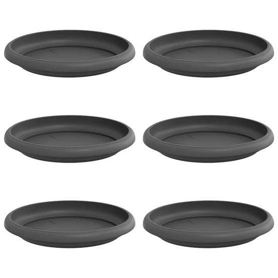 Plateau à fleurs rond Plastique Noir Ø 15,5 x 2 cm - PANGIVO - Image 2