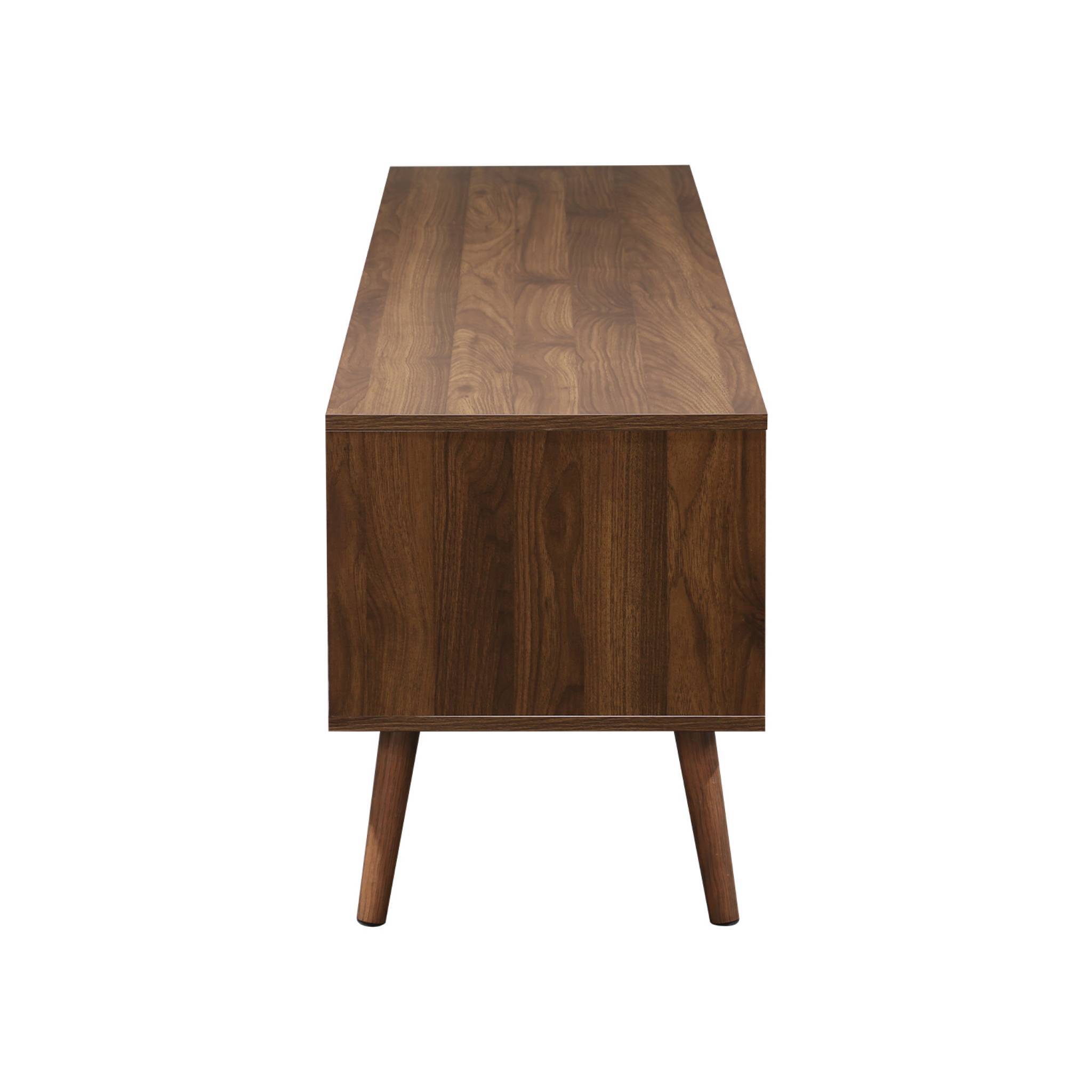 sweeek - Meuble TV décor bois de noyer. 2 portes. 1 étagère. 160cm | sweeek - Image 7