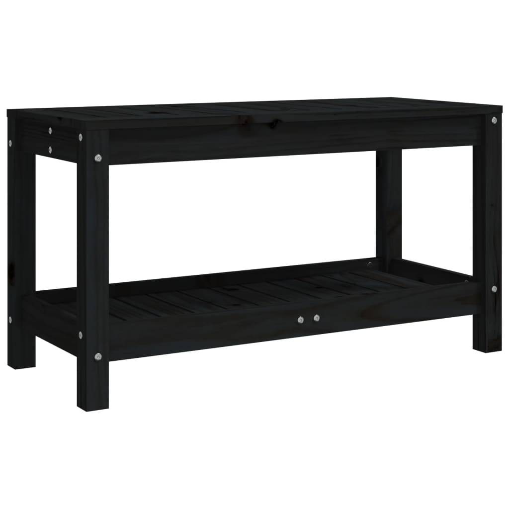 Maison Chic - Banc de jardin - Banc d'extérieur - Banquette noir 82,5x35x45 cm bois massif de pin - Imagen 5