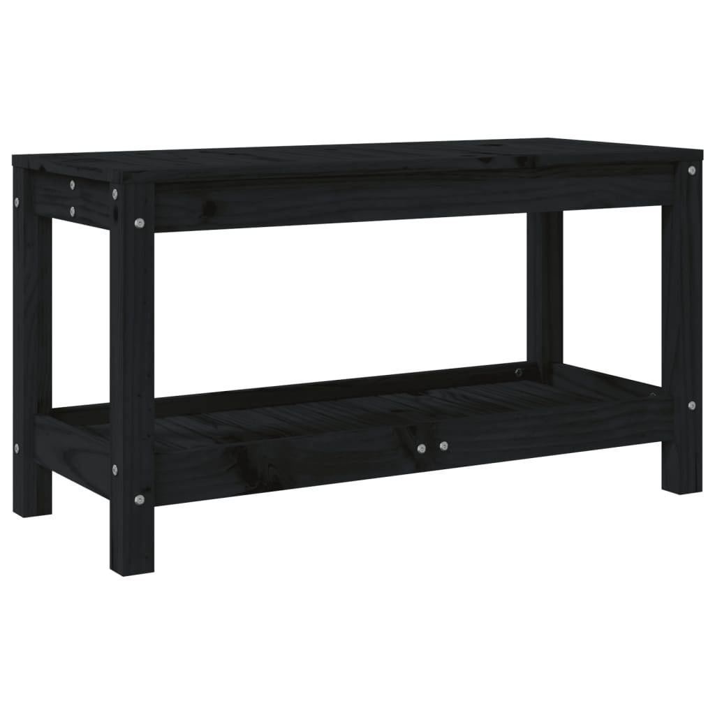 Maison Chic - Banc de jardin - Banc d'extérieur - Banquette noir 82,5x35x45 cm bois massif de pin - Imagen 1