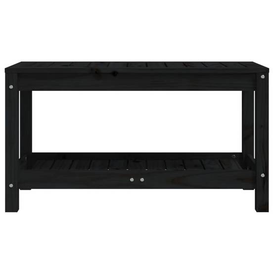 Maison Chic - Banc de jardin - Banc d'extérieur - Banquette noir 82,5x35x45 cm bois massif de pin - Imagen 4