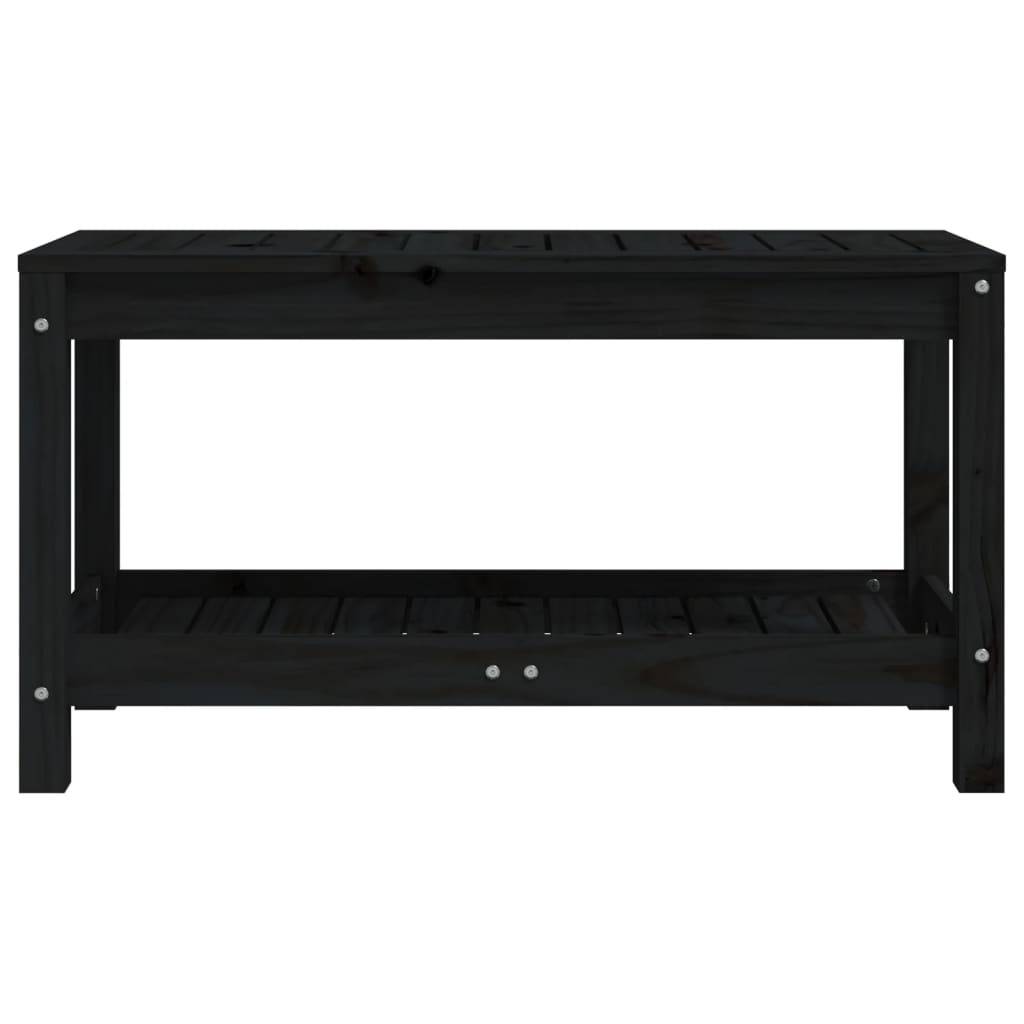 Maison Chic - Banc de jardin - Banc d'extérieur - Banquette noir 82,5x35x45 cm bois massif de pin - Imagen 4