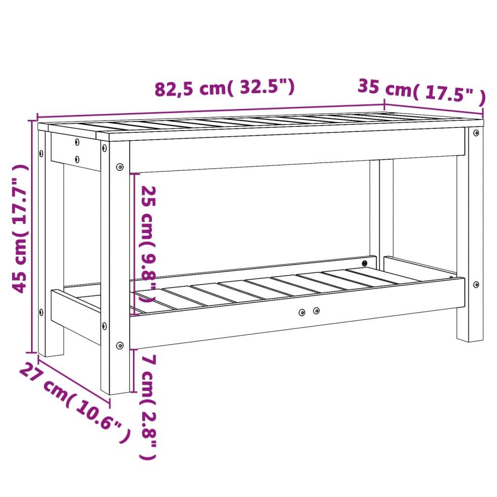 Maison Chic - Banc de jardin - Banc d'extérieur - Banquette noir 82,5x35x45 cm bois massif de pin - Imagen 9