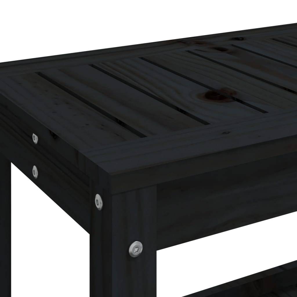 Maison Chic - Banc de jardin - Banc d'extérieur - Banquette noir 82,5x35x45 cm bois massif de pin - Imagen 7
