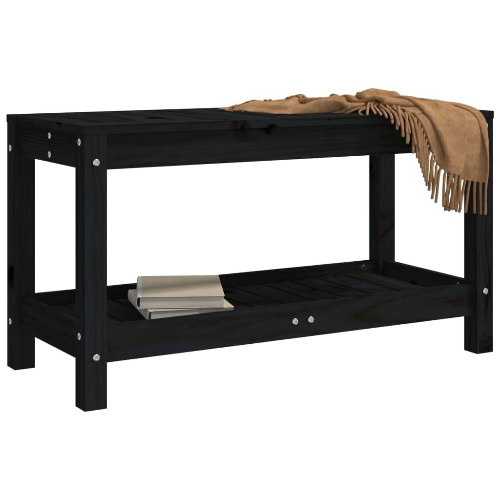 Maison Chic - Banc de jardin - Banc d'extérieur - Banquette noir 82,5x35x45 cm bois massif de pin - Imagen 3