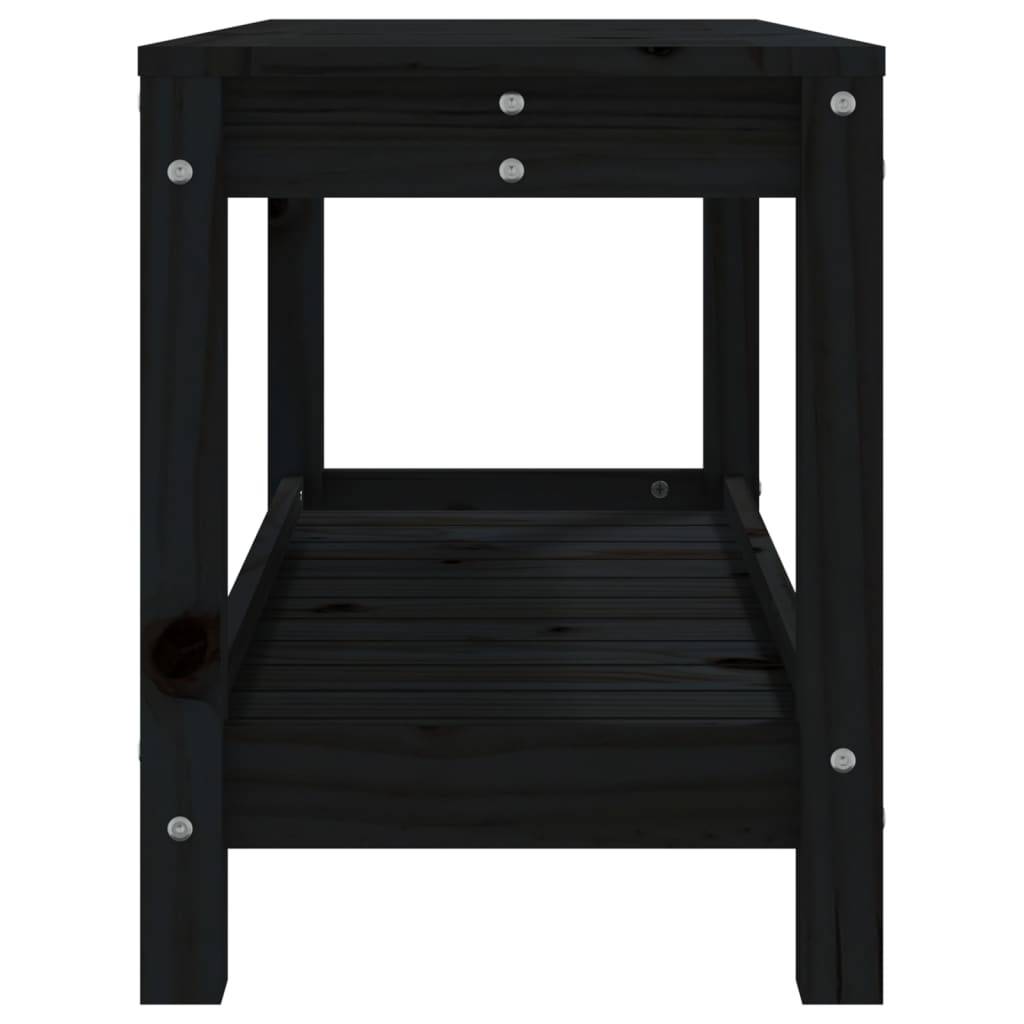 Maison Chic - Banc de jardin - Banc d'extérieur - Banquette noir 82,5x35x45 cm bois massif de pin - Imagen 6