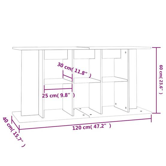 Meuble pour Aquarium Bois d'Ingénierie pour Salon avec Rangement 120x40x60 cm Chêne Fumé - ComfortXL Outdoor Living - Image 8