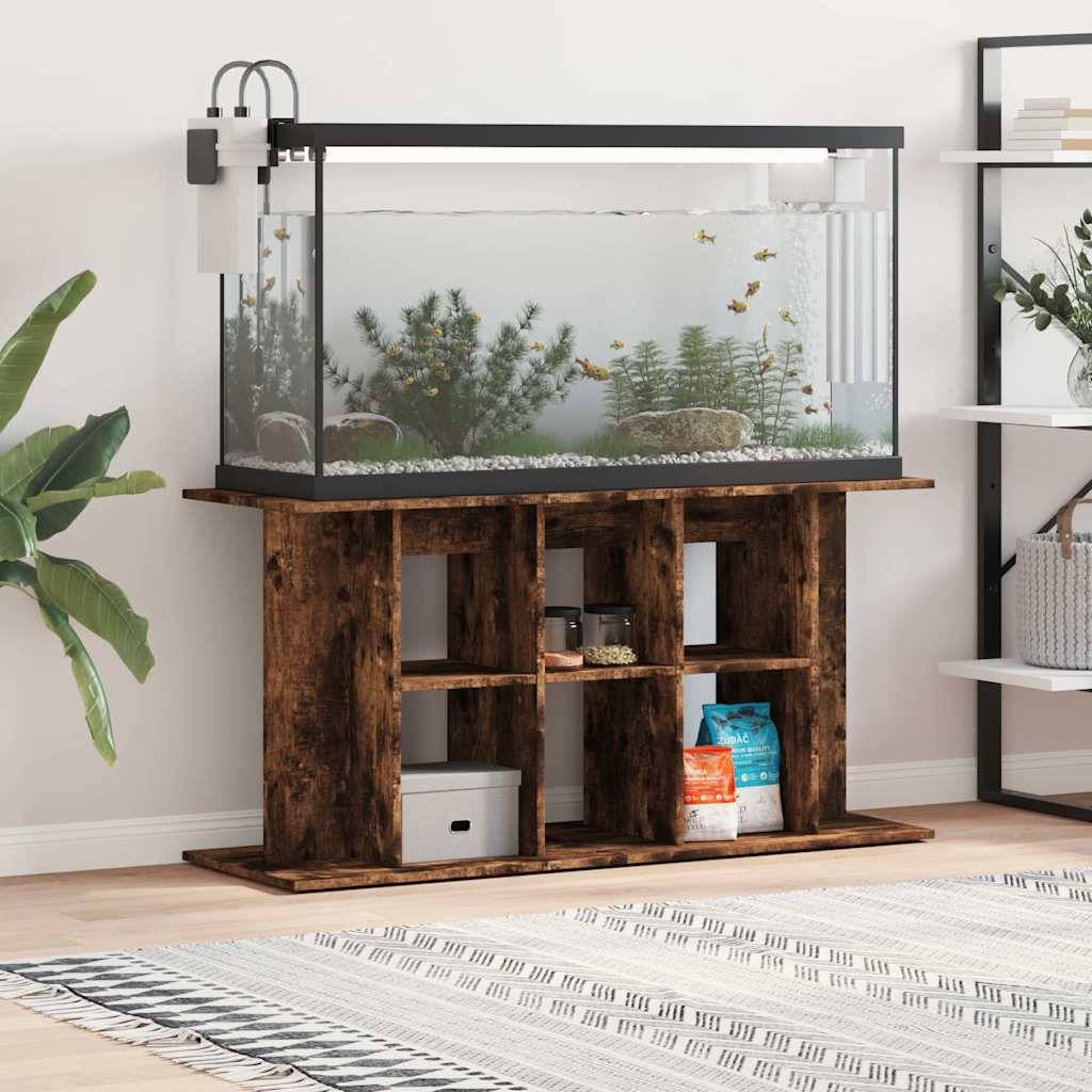 Meuble pour Aquarium Bois d'Ingénierie pour Salon avec Rangement 120x40x60 cm Chêne Fumé - ComfortXL Outdoor Living - Image 1