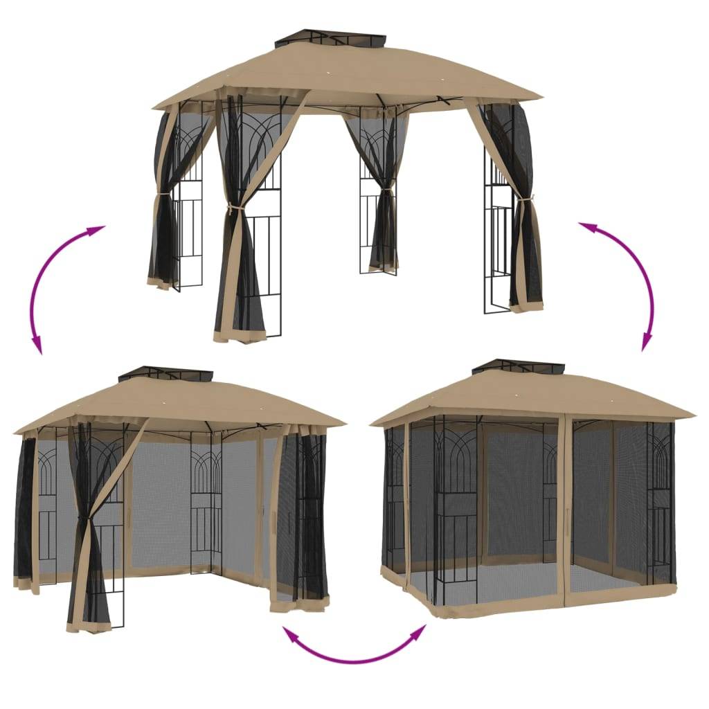 Prolenta Premium - Pergola acier taupe 2,94 x 2,94 x 2,7 m - Prolenta premium p3217.9 - Image 6