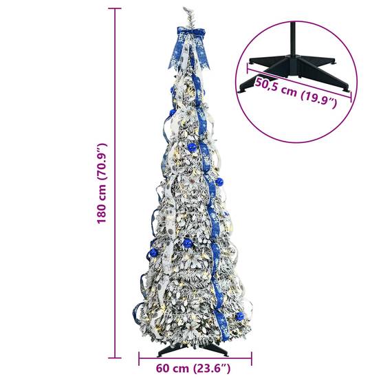 Vidaxl - Sapin de Noël artificiel Blanc 180 cm PVC vidaXL 42018636 - Image 3