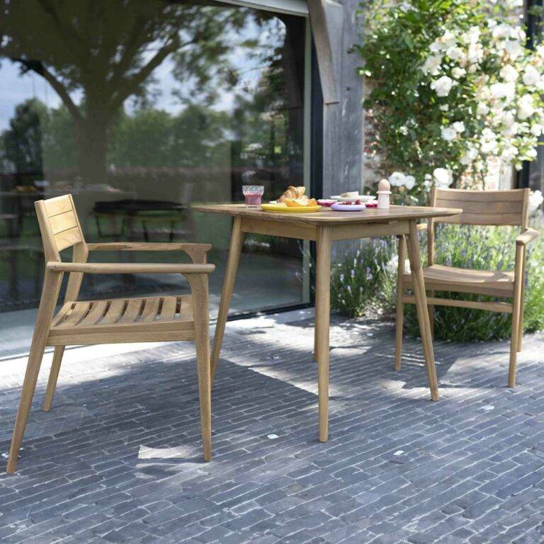 Wilsa Garden - Ensemble en teck massif 2/4 places avec 2 fauteuils NAPLES - Imagen 2