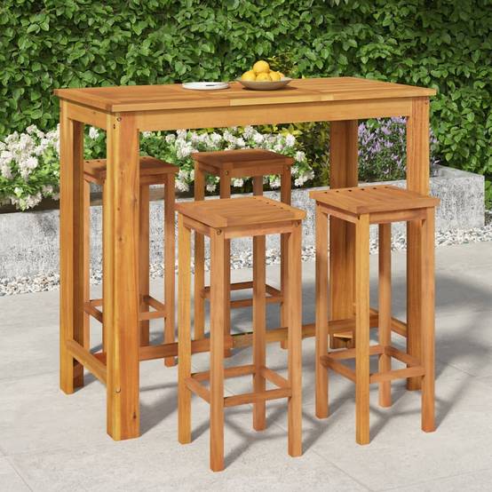 Vidaxl - Ensemble de bar de jardin 5 pcs bois d'acacia solide vidaXL 3154392 - Image 1