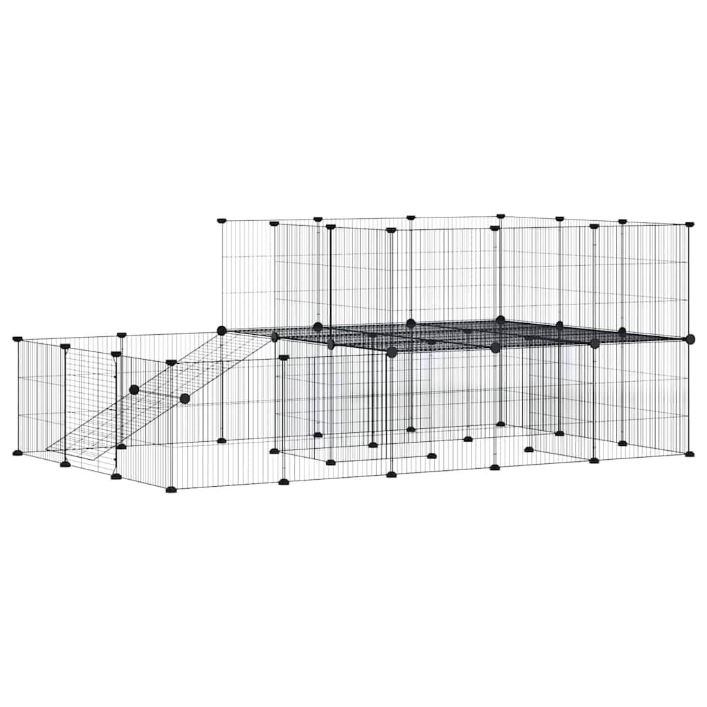 Vidaxl - Cage animaux de compagnie à 44 panneaux et porte Noir 175x105x70 cm vidaXL 3114063 - Imagen 2