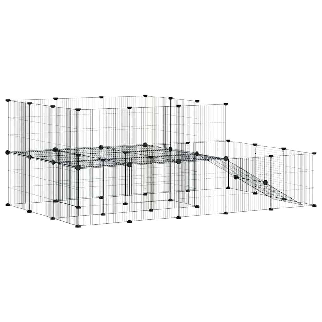 Vidaxl - Cage animaux de compagnie à 44 panneaux et porte Noir 175x105x70 cm vidaXL 3114063 - Imagen 7
