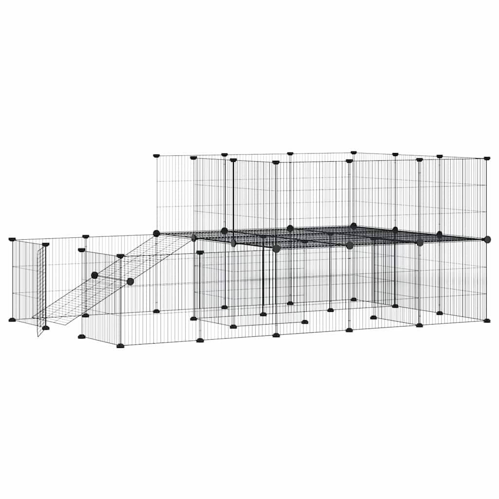 Vidaxl - Cage animaux de compagnie à 44 panneaux et porte Noir 175x105x70 cm vidaXL 3114063 - Imagen 8