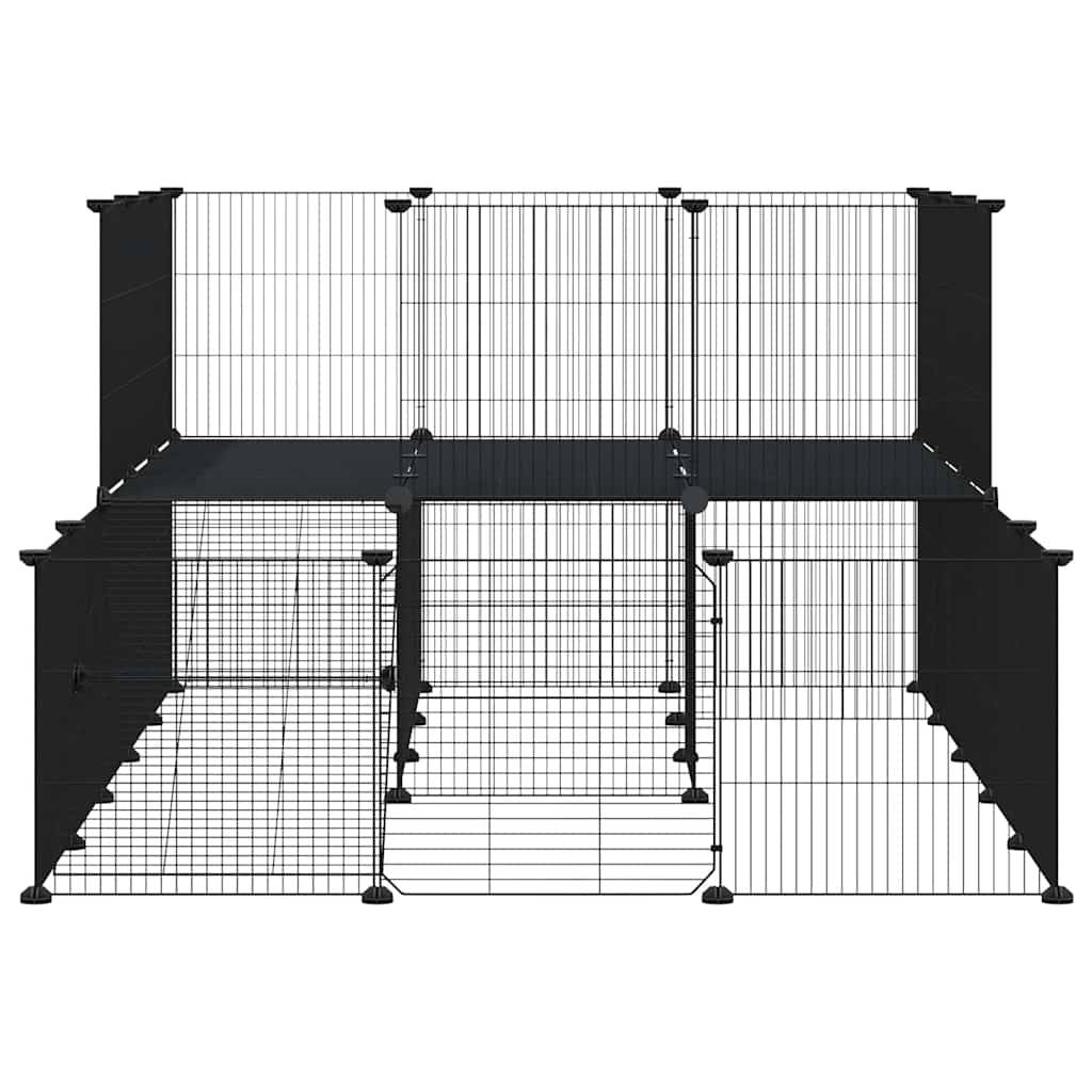 Vidaxl - Cage animaux de compagnie à 44 panneaux et porte Noir 175x105x70 cm vidaXL 3114063 - Imagen 6