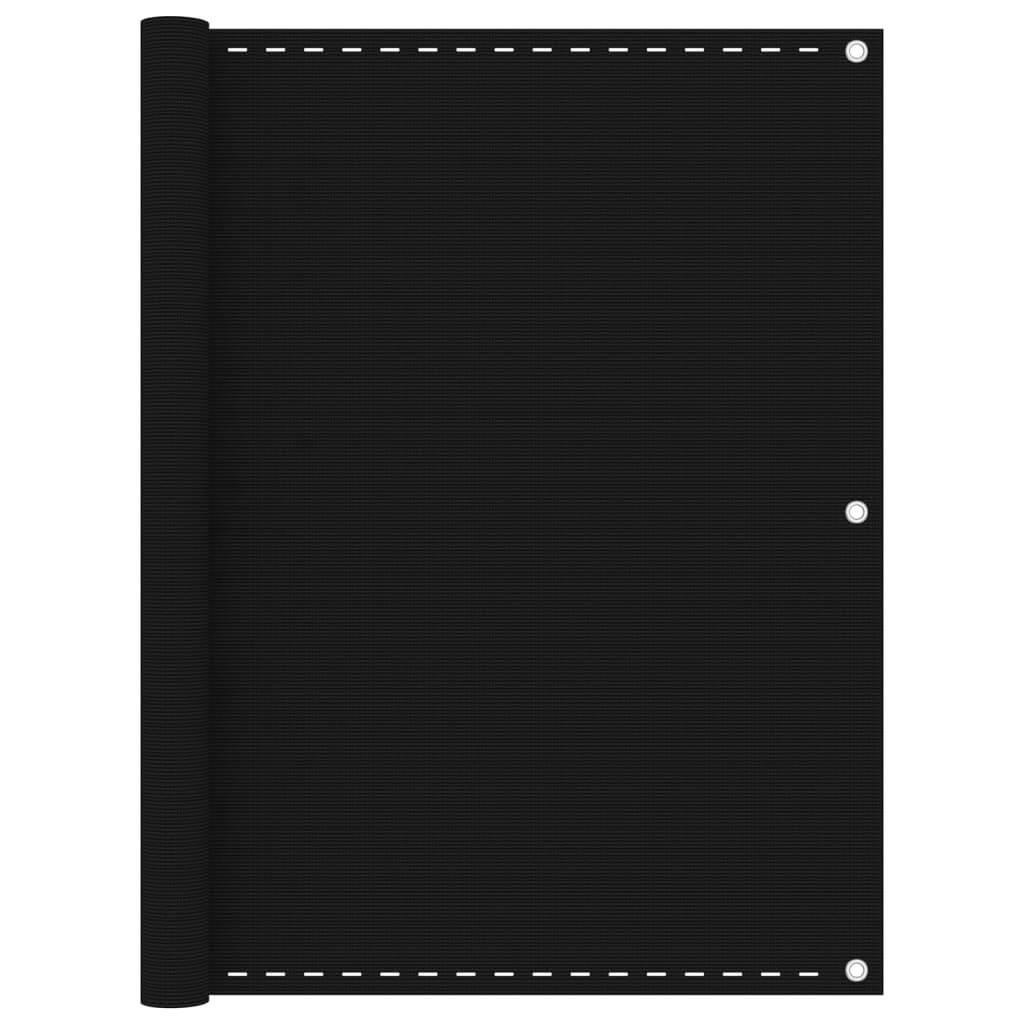 Helloshop26 - Écran de balcon brise pare vue protection confidentialité 120 x 500 cm PEHD noir - Imagen 1