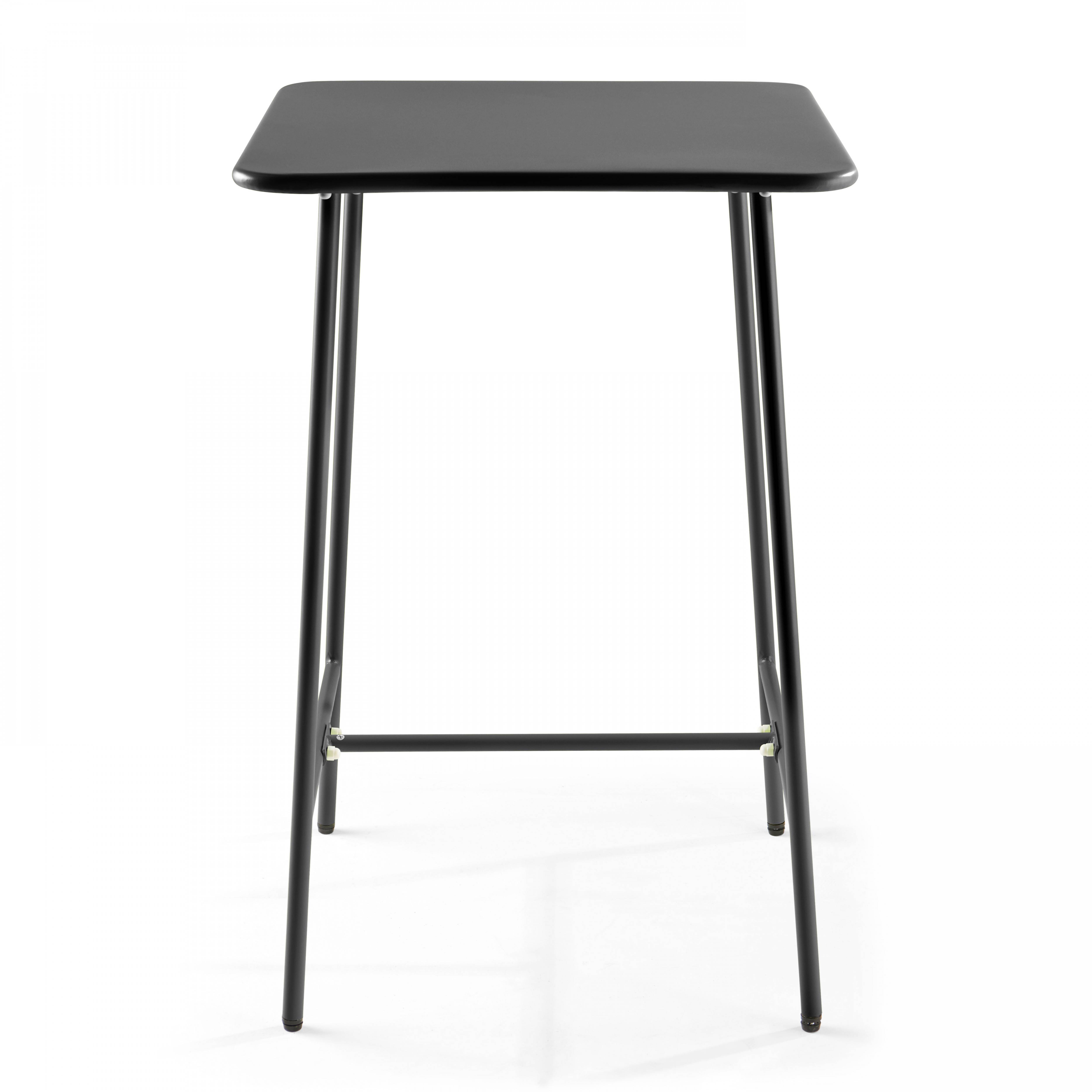 Oviala - Table de bar carrée en acier gris anthracite Palavas - Oviala - Imagen 5