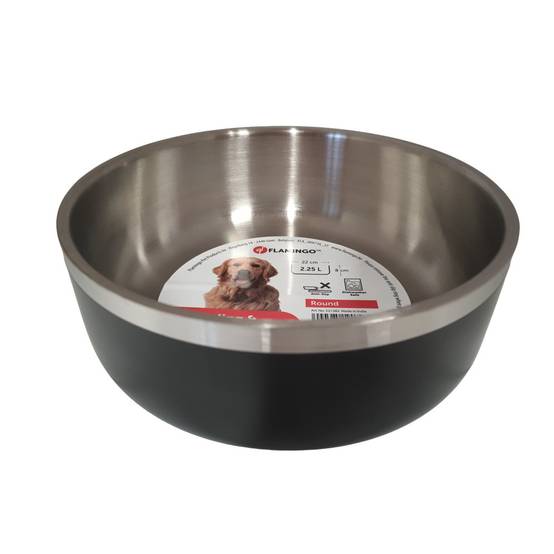Gamelle pour eau ou nourriture a double paroi ø22 cm 2,25 litre pour chien - Image 1