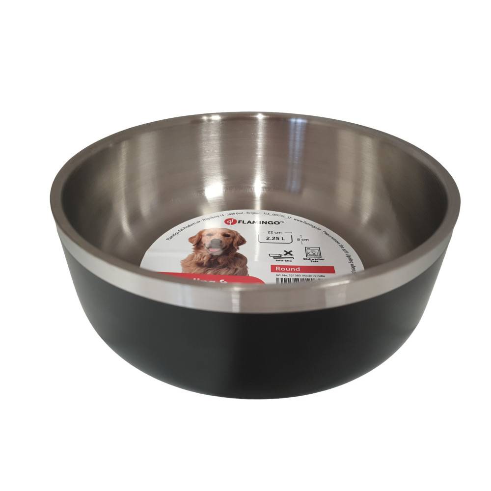 Gamelle pour eau ou nourriture a double paroi ø22 cm 2,25 litre pour chien - Imagen 1